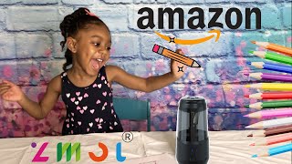 Zmol Electric Pencil Sharpener Unboxing And Review Learn Shapes With Jannah Fun With Jannah