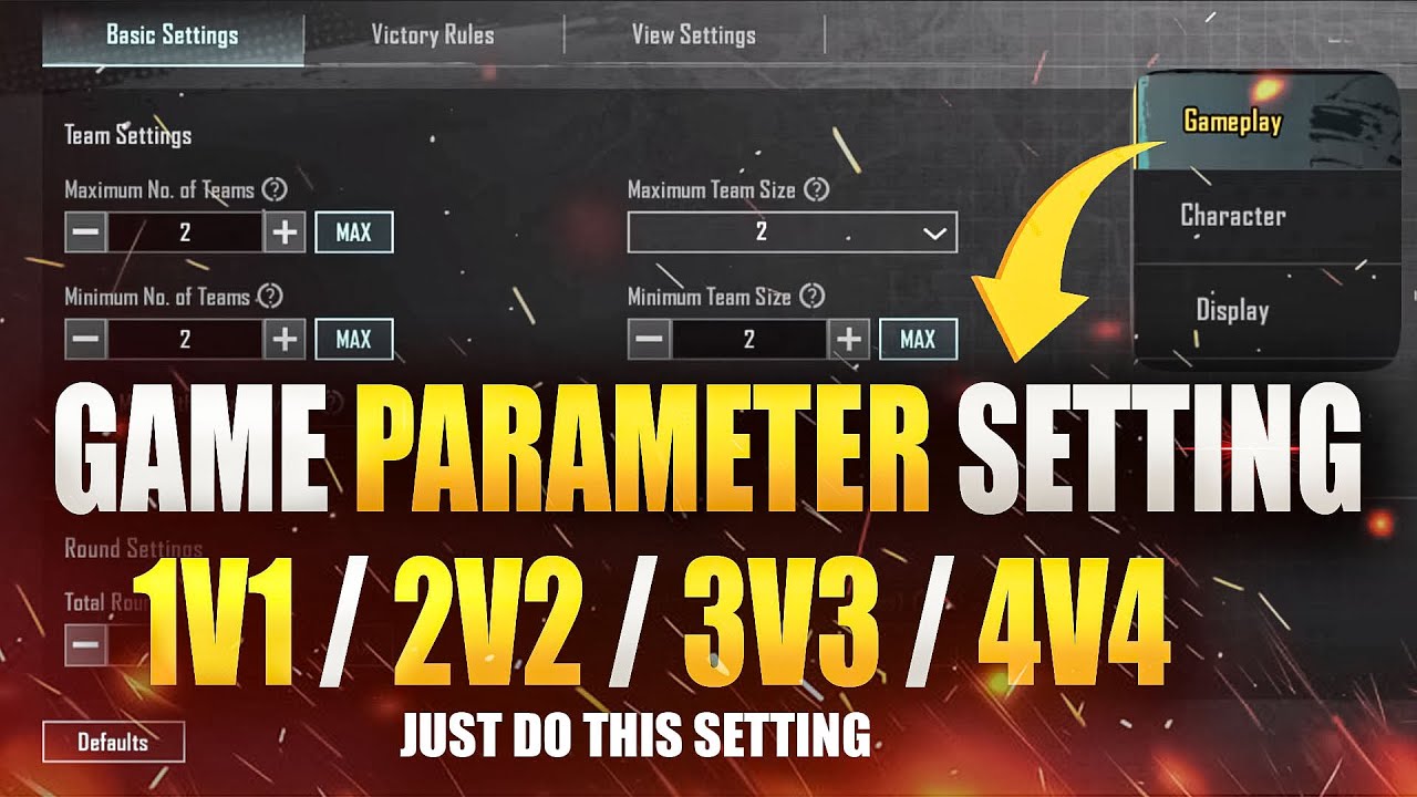 GAME PARAMETER SETTING WOW MAPS | 1V1 2V2 3V3 4V4 ALL SETTINGS ...