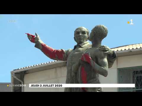 La statue de Victor Schoelcher à Cayenne à son tour, cible d'activistes