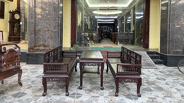 Bàn Ghế Trường Kỷ Song Tiện huế chân móng