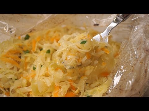 Видео рецепт Капуста в пакете в духовке