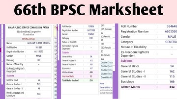 66th BPSC Marksheet #67th_bpsc_prelims #bpsc #exam_hunter