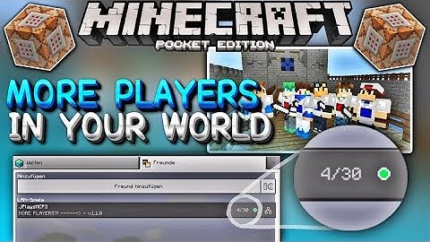 MCPE 1.1 More Players in YOUR World! 30 Players with Command Blocks - (Minecraft Pocket Edition 1.1)