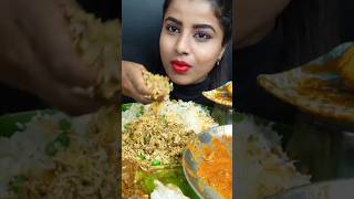 CHICKEN ROTISSERIE TANDOORI BIRYANI WITH SPICY MUTTON BHUNA #mukbang #short