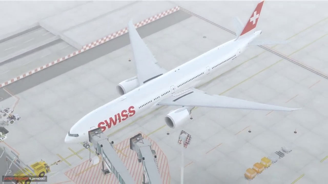 B77W LSZH ILS14 CAT3B Approach