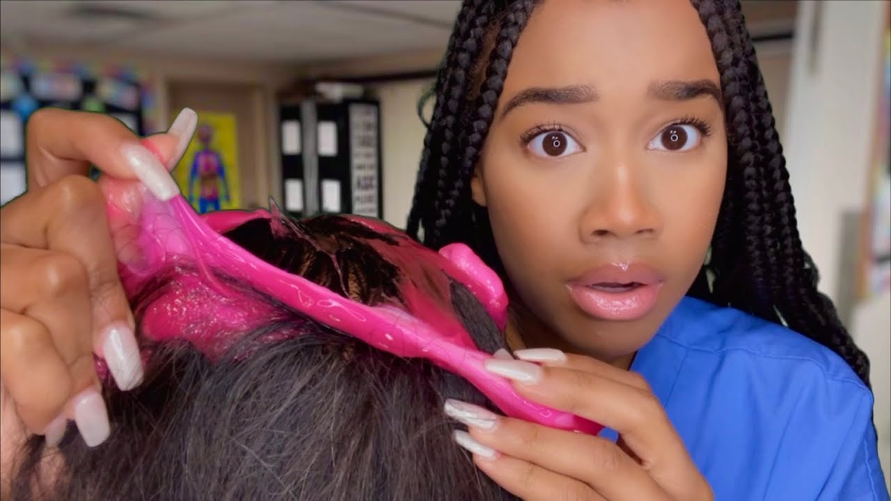 ASMR School Nurse Helps You Get Slime Out Of Your Hair P2 🙆🏽‍♀️😳 School Nurse Role-play