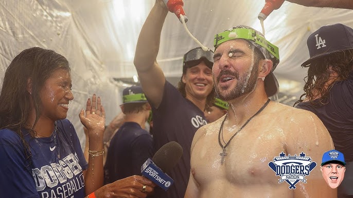 EXCLUSIVE: Behind the Scenes Inside Dodgers Clubhouse Celebration After  Beating Phillies in NLDS!