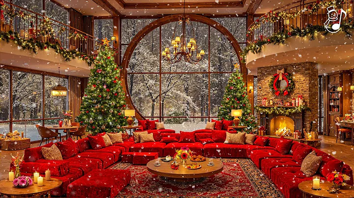 Relaxing Christmas Music 2025 🔥 Soothing Christmas Ambience with Fireplace🌲Christmas Piano Melody