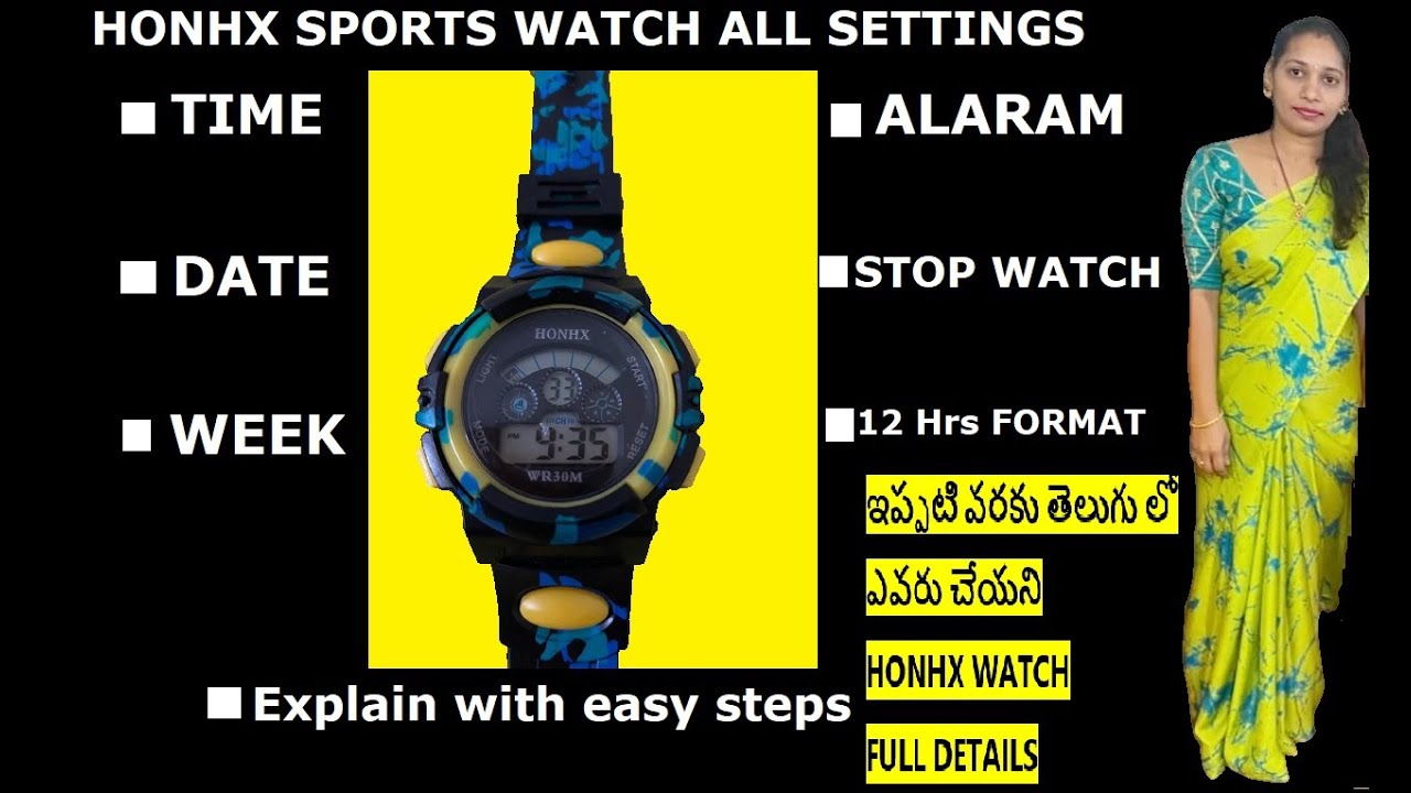 Honhx S-Sport Digital Watch | Alarm Sound - YouTube