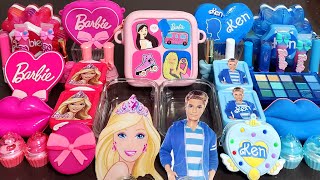 Barbie Vs Ken Slime Mixing Makeup,Parts,Glitter Into Slime. Satisfying Slime #Asmr#Satisfying#Slime