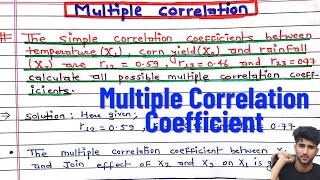 Multiple Correlation (Statistics) || Multiple correlation coefficient|| MBS MBA MPA