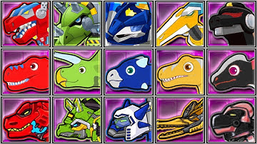 Jurassic Dig + Rescue Bots + Dino Dino Robot Corps - Tyranno Red,Triceratops,Ankylosaurus,Apatosauru