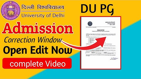 DU PG Registration Correction window open l Complete Video @GopalSharmaShowchannel