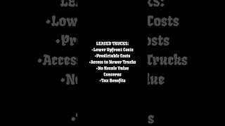 LEASE vs OWNER OPERATED TRUCKS…