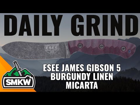 ESEE JAMES GIBSON 5 BURGUNDY LINEN MICARTA