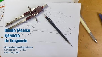 Ejercicio de tangencia: dibujo geométrico de una cuchara