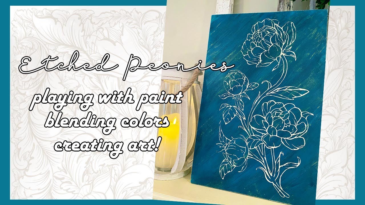 Etched Peonies I Painting, Blending & Playing with Color! I Chalk