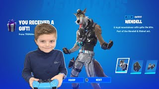 Gifting My 9 Year Old Kid NEW Fortnite Skin Bundle Unlocking WENDELL &amp; WALNUT Skin Bundle