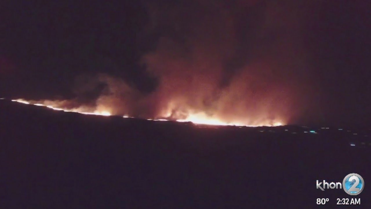 Lahaina brush fire blamed on winds from Hurricane Lane - YouTube