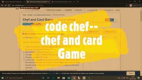 Chef and card game -july challenge 2020-division 2