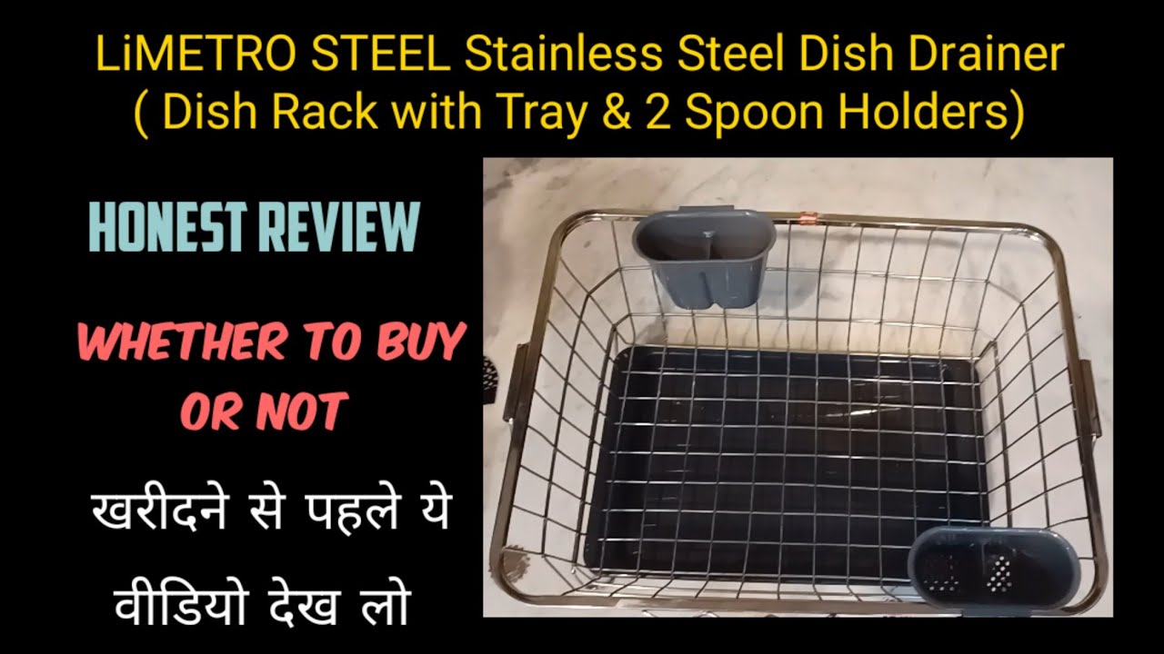 LiMETRO STEEL Stainless steel Dish Drainer (Dish Rack with Tray and 2