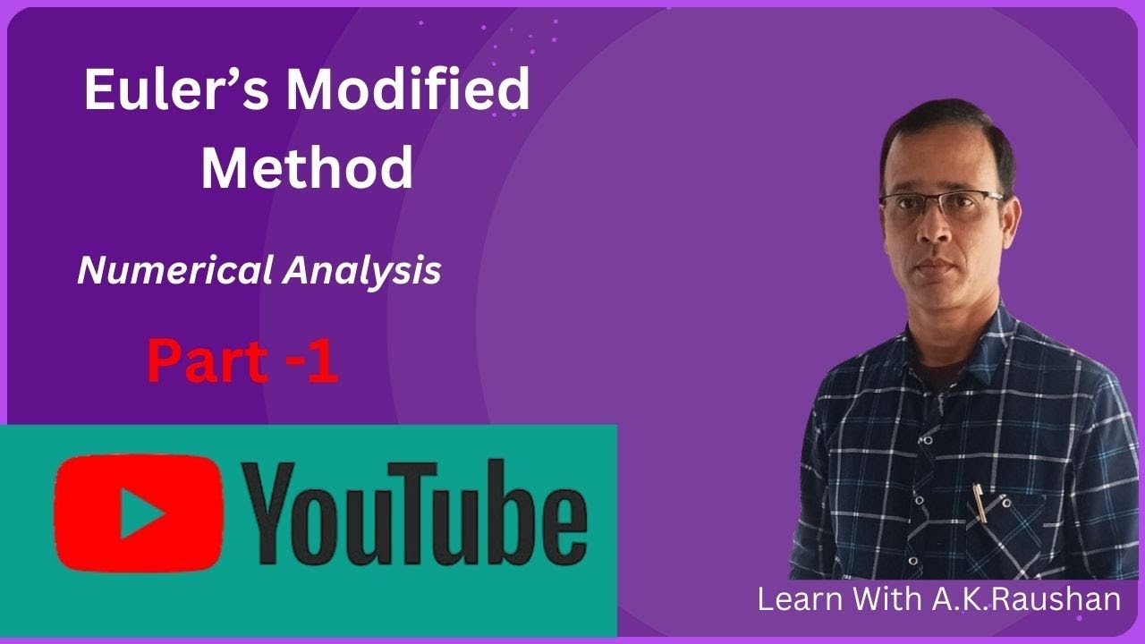 Euler's Modified Method part 1 #yt # numerical analysis #math #bca # ...