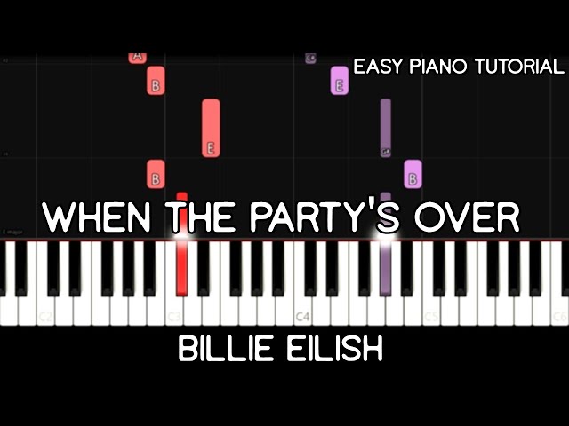 Billie Eilish - When the Party's Over (Easy Piano Tutorial) class=