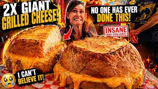 THE WHEEL!! 2 INSANELY HUGE GRILLED CHEESE CHALLENGEs ~ MOLLY SCHUYLER EATS ~ MOM VS FOOD 