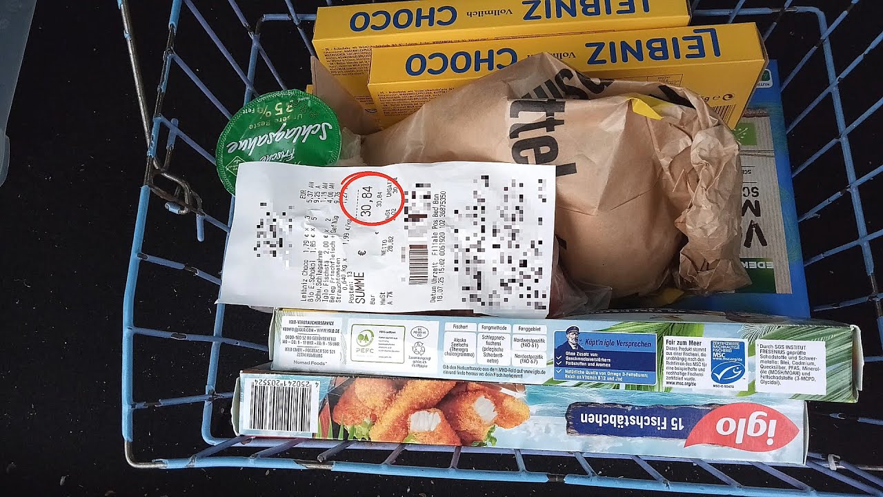 Lebensmittelpreise sind unerträglich hoch, Einkauf Preise steigen, alles zu teuer, euro d-mark edeka