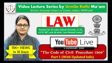 The Code of Civil Procedure , CPC 1908 - Part 1 (Updated) - By Urmila Rathi Mam - SULC