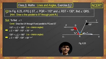 Q3 Ex 6.2, class 9 Math, lines and angles.