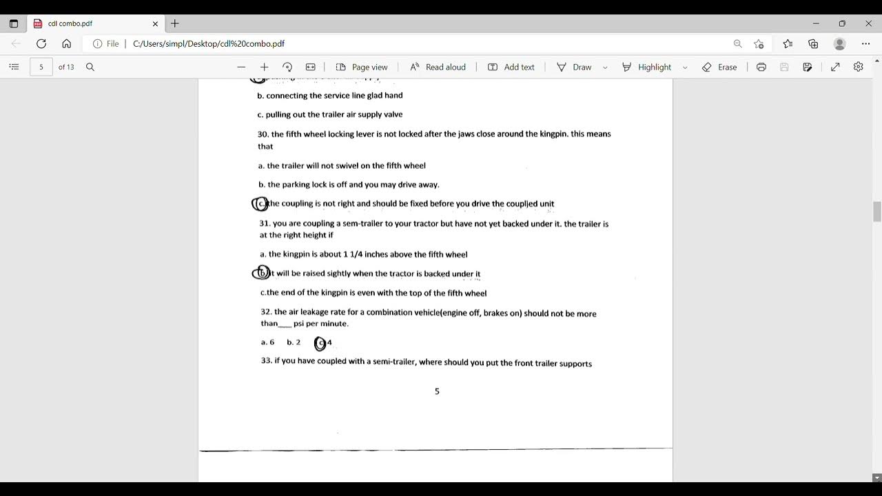 CLASS A CDL combination test section all the answers YouTube