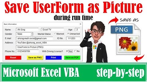 Save Excel UserForm as picture during run time using VBA