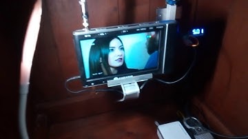 TV Coradir funcionando con sistema fotovoltaico a 5v con fuente step up down