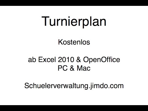  New Update Turnierplaner - (ab Excel 2010 \u0026 OpenOffice für PC \u0026 MAC)