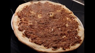 turkish homemade lahmacun| turkish pizza| türkisches Pizza Lahmacun| پیزای ترکی لماجون|غذای ترکی