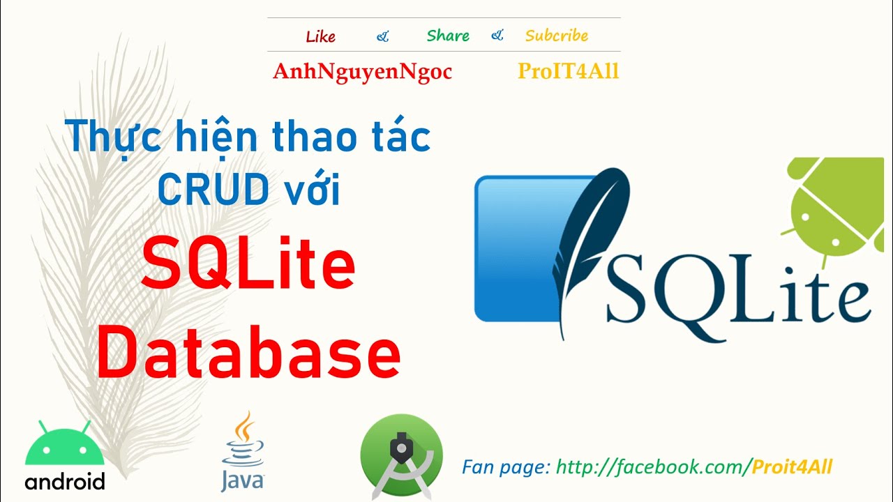Bài 6.2. Thực hiện thao tác CRUD với SQLite Database, Android - YouTube