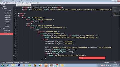 [Học lập trình PHP]   MYSQL  Tạo chức năng đăng nhập