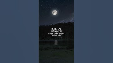 ﴿ وَلَا تَقُولَنَّ لِشَيْءٍ إِنِّي فَاعِلٌ ذَلِكَ غَدًا * إِلَّا أَنْ يَشَاءَ اللَّهُ ﴾ _ سورة الكهف