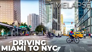 Driving from Miami to NYC in 2 Hours  Timelapse