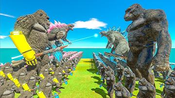 Growing Kong x Godzilla 2024 Size Comparison vs Itself - Animal Revolt Battle Simulator