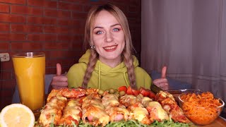 Mukbang | Запеченные В Лаваше Сосиски И Фарш | Sausages And Minced Meat Baked In Pita Bread Не Asmr