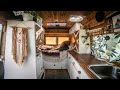 Full Time Vanlife for 2 years! Amazing DIY Camper Build is Home to couple. Van life tour.