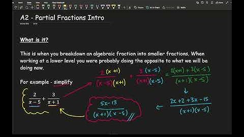 AQA/A2 Maths - Algebra: Partial Fractions 1 Intro