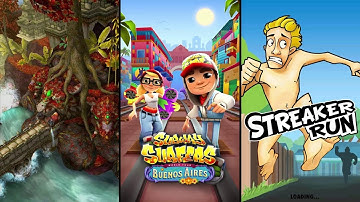 Temple Run 2 Jungle Fall Vs Subway Surfers Buenos Aires Vs Streaker Run - Endless Run Gameplay