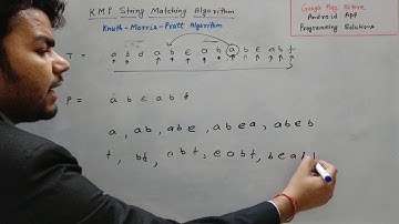 Knuth-Morris-Pratt (KMP) algorithm for string Matching, KMP algorithm in hindi