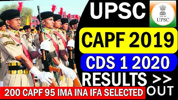 UPSC CAPF Ac 2019 Final Result, Cds 1 2020 final Result, Check selection list Here, #cds1 #capf #ssb