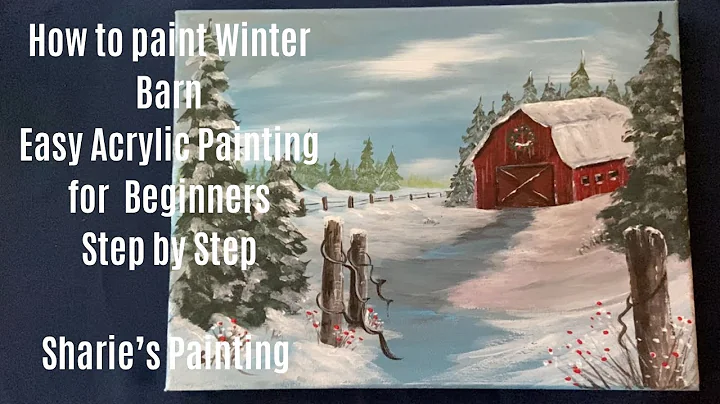How to Paint Winter Barn/easy step by step acrylic...