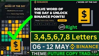 Binance WODL Answer Today | All Letters Word of the day