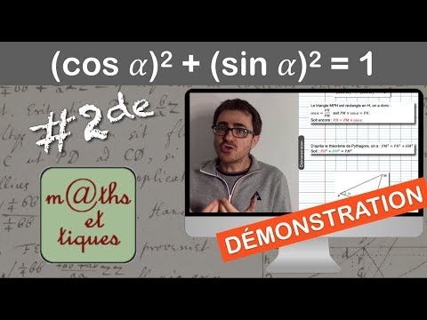 DEMONSTRATION : (cos 𝛼)² + (sin 𝛼)² = 1 - Seconde